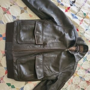 Men's leather bomber jacket size Small